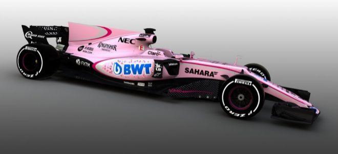 Imagen de la noticia: Force India presentó su nuevo monoplaza rosa