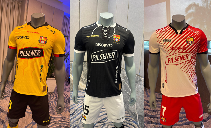 Oficial: Barcelona SC presenta 3 nuevas camisetas para el 2025