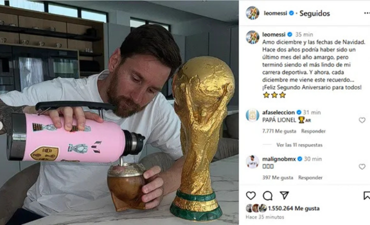 Imagen de la noticia: (IMÁGEN) Messi recuerda el Mundial que le ganó a Mbappé
