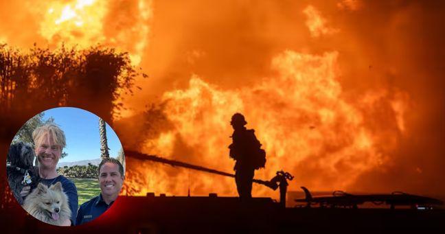 Imagen de la noticia: Hombre encuentra a su perro perdido tras incendio en Los Ángeles
