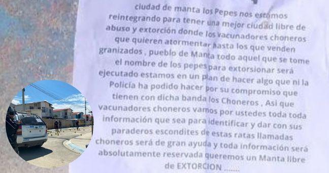 Imagen de la noticia: ¿Regresan “Los Pepes” a Manta?: aparecen nuevamente panfletos tras ataque armado