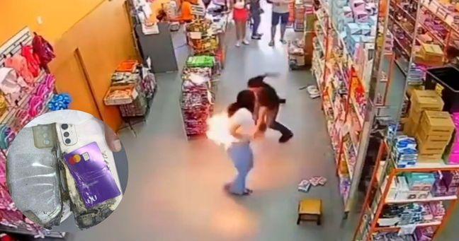 Imagen de la noticia: Celular explota en el bolsillo de una mujer en Brasil: el momento quedó en video