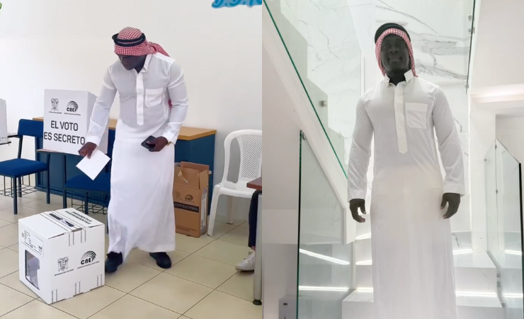  “Vestido como árabe”: El look de Segundo Castillo para votar en estas elecciones