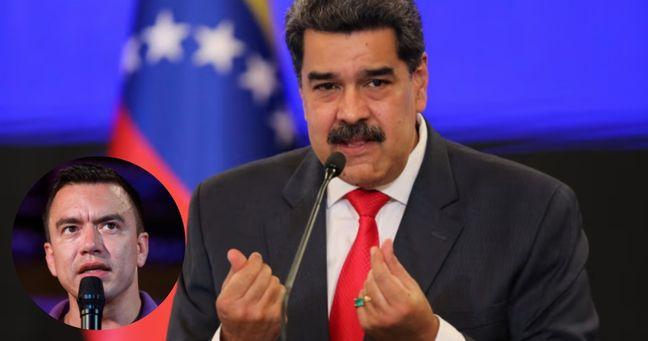 Imagen de la noticia: Maduro rechaza reelección de Noboa: acusa fraude y lo llama “dictador”
