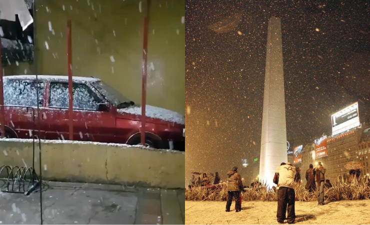 Imagen de la noticia: (VIDEO) Nieve sorprende a Buenos Aires tras 18 años: el fenómeno se viraliza en redes