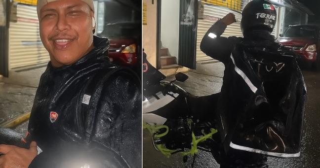 Imagen de la noticia: “¿Por qué no te hiciste unos huevos?”: repartidor se vuelve viral por entregar pizza bajo la lluvia