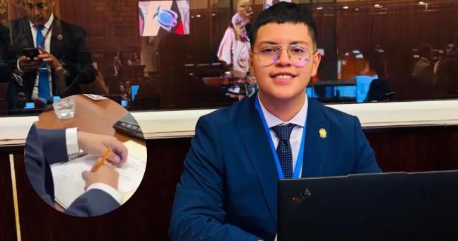 Imagen de la noticia: Asambleísta dibuja en sesión y genera polémica: su bancada pide investigarlo