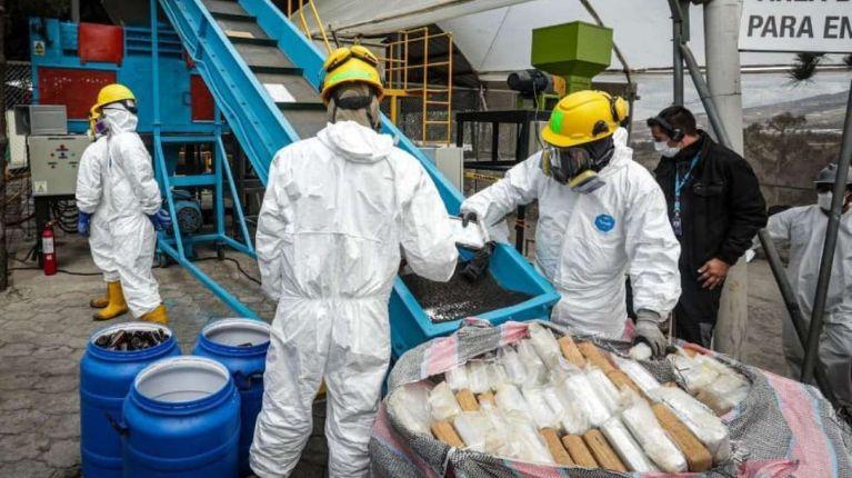 Proceso de encapsulamiento: destrucción de 1.7 toneladas de droga
