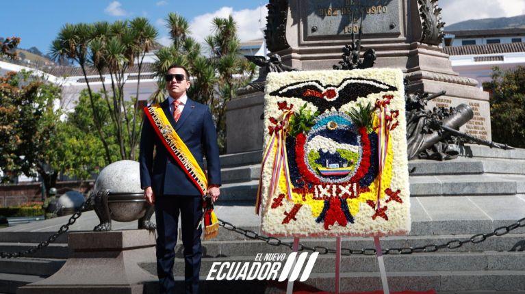 Noboa se refirió a decisión de la Corte Constitucional y a la consulta popular en ceremonia por Primer Grito de la Independencia
