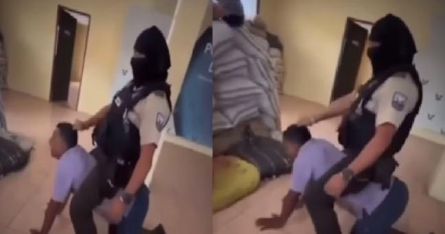 Graban a policía haciendo “caballito” sobre un detenido