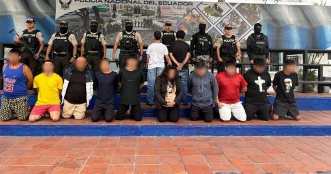 Capturan a 16 extorsionadores en Guayaquil: incluyen menores y una extranjera