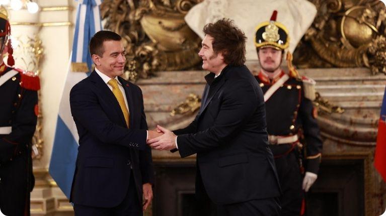 Noboa y Milei dialogaron sobre lucha contra el narcotráfico y crimen organizado transnacional
