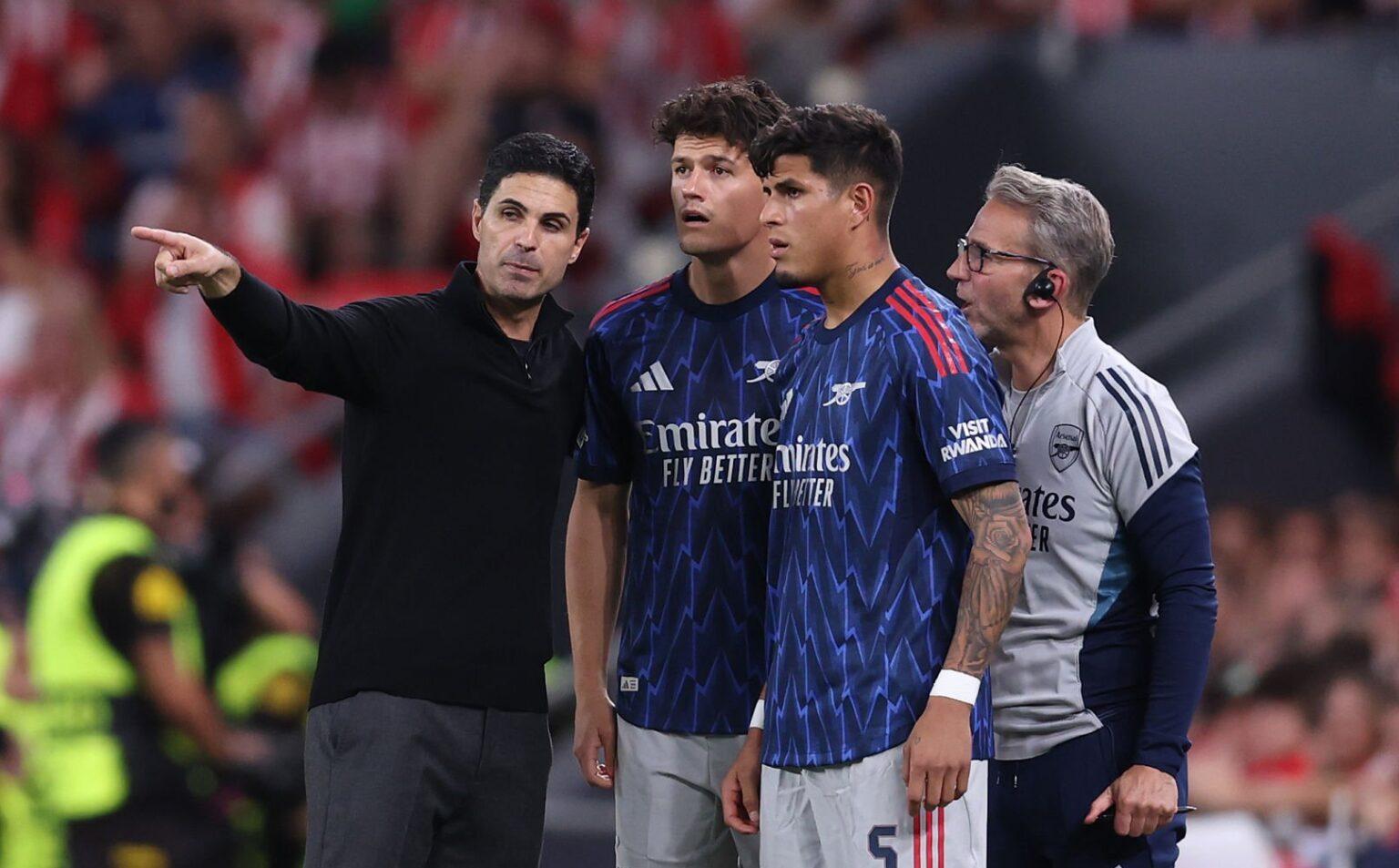 Arsenal celebra en Champions con debut de Piero Hincapié