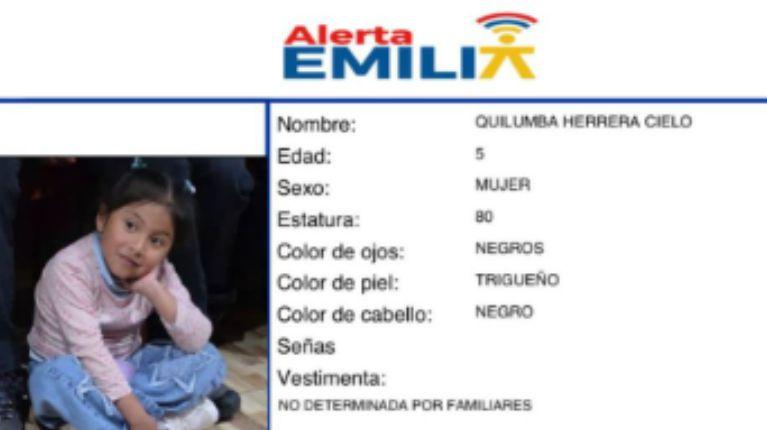 La niña de cinco años que desapareció en Otavalo fue encontrada y está con su familia