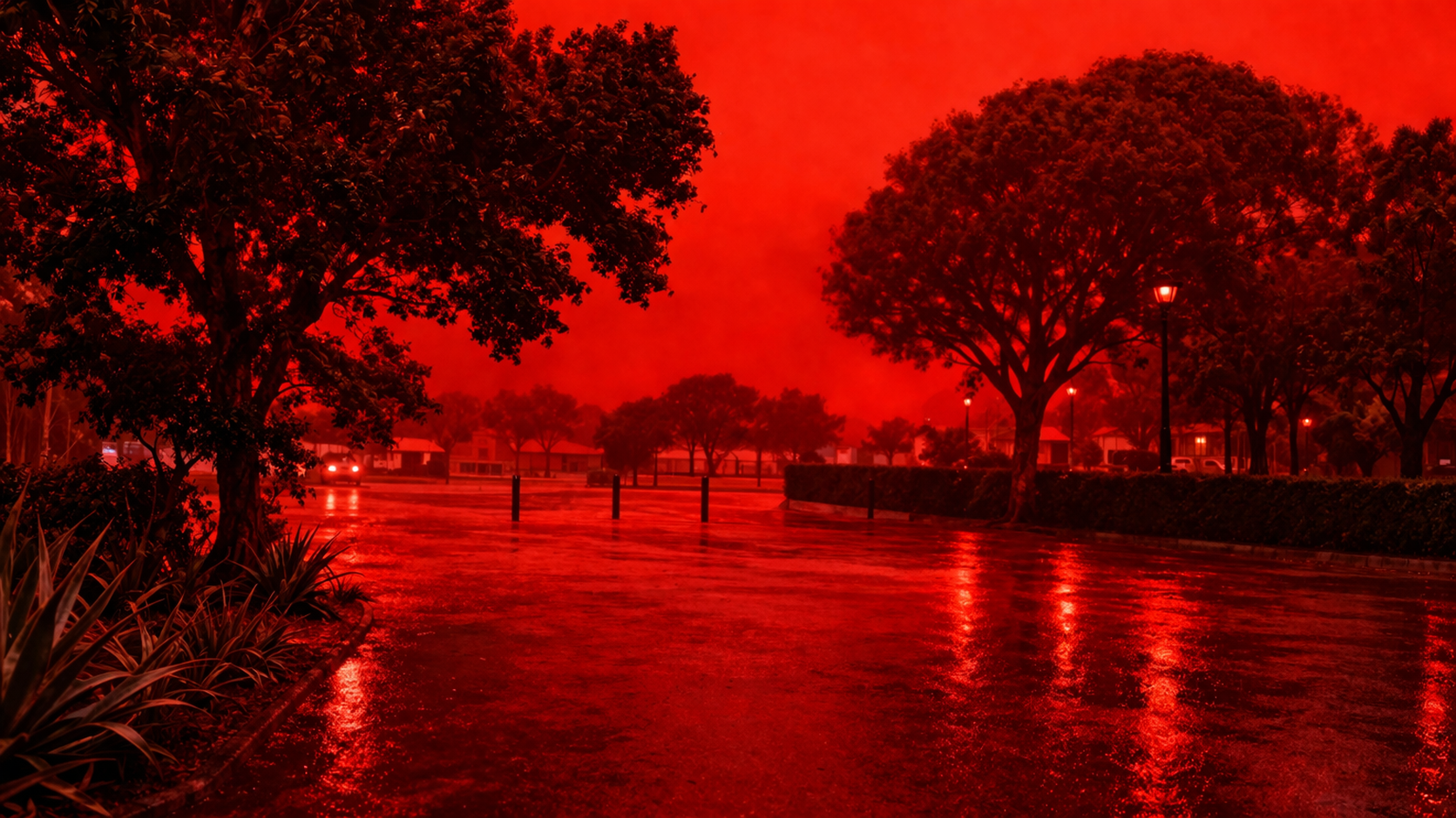 Pánico en Australia: ciclón “Narelle” tiñe el cielo de rojo sangre