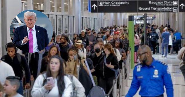Trump ordena despliegue de agentes migratorios en aeropuertos