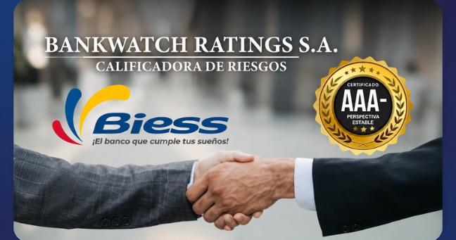 Biess obtiene una de las calificaciones más altas de riesgo dentro del mercado local ecuatoriano, reafirmando la solidez financiera de la banca pública