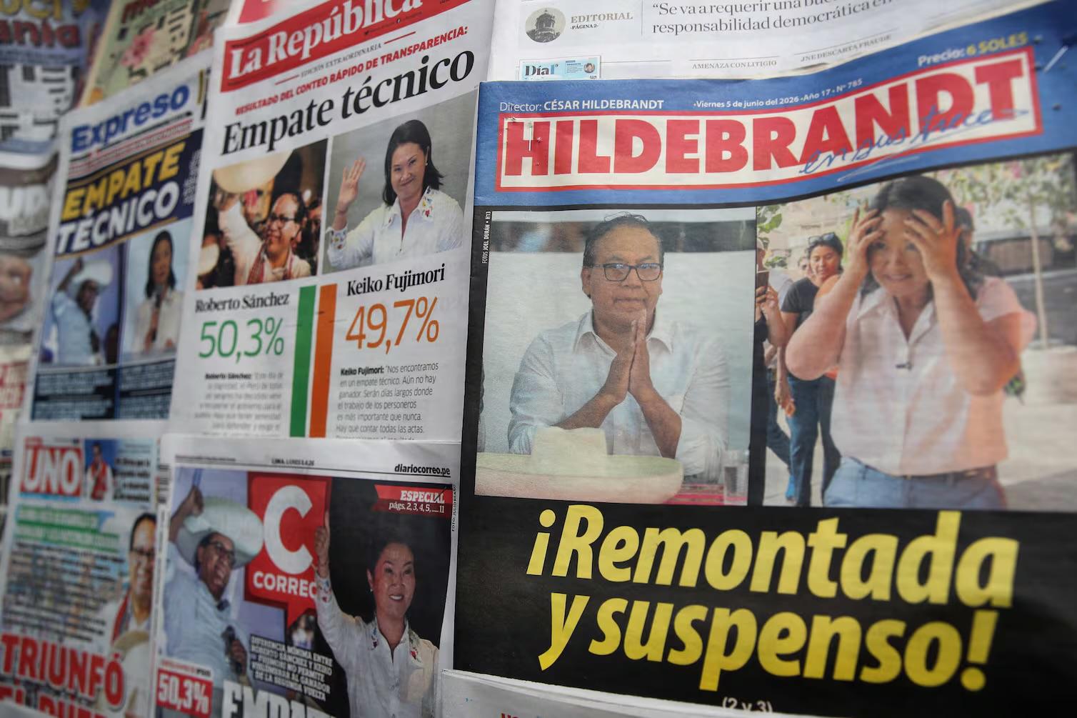 Perú decide presidente: Sánchez supera a Fujimori