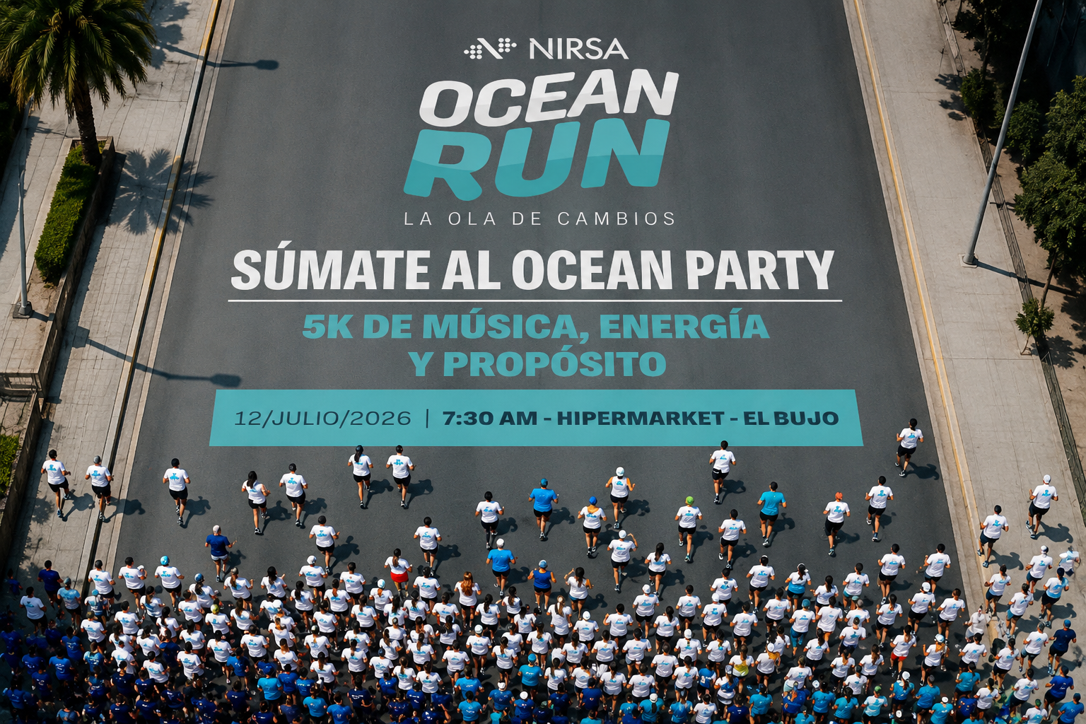 NIRSA Ocean Run 2026: carrera solidaria se realizará el 12 de julio en Guayaquil