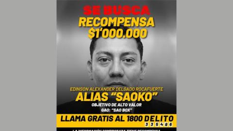 Imagen de la noticia: Gobierno ofrece USD 1 millón por alias “Saoco”: ¿quién es?