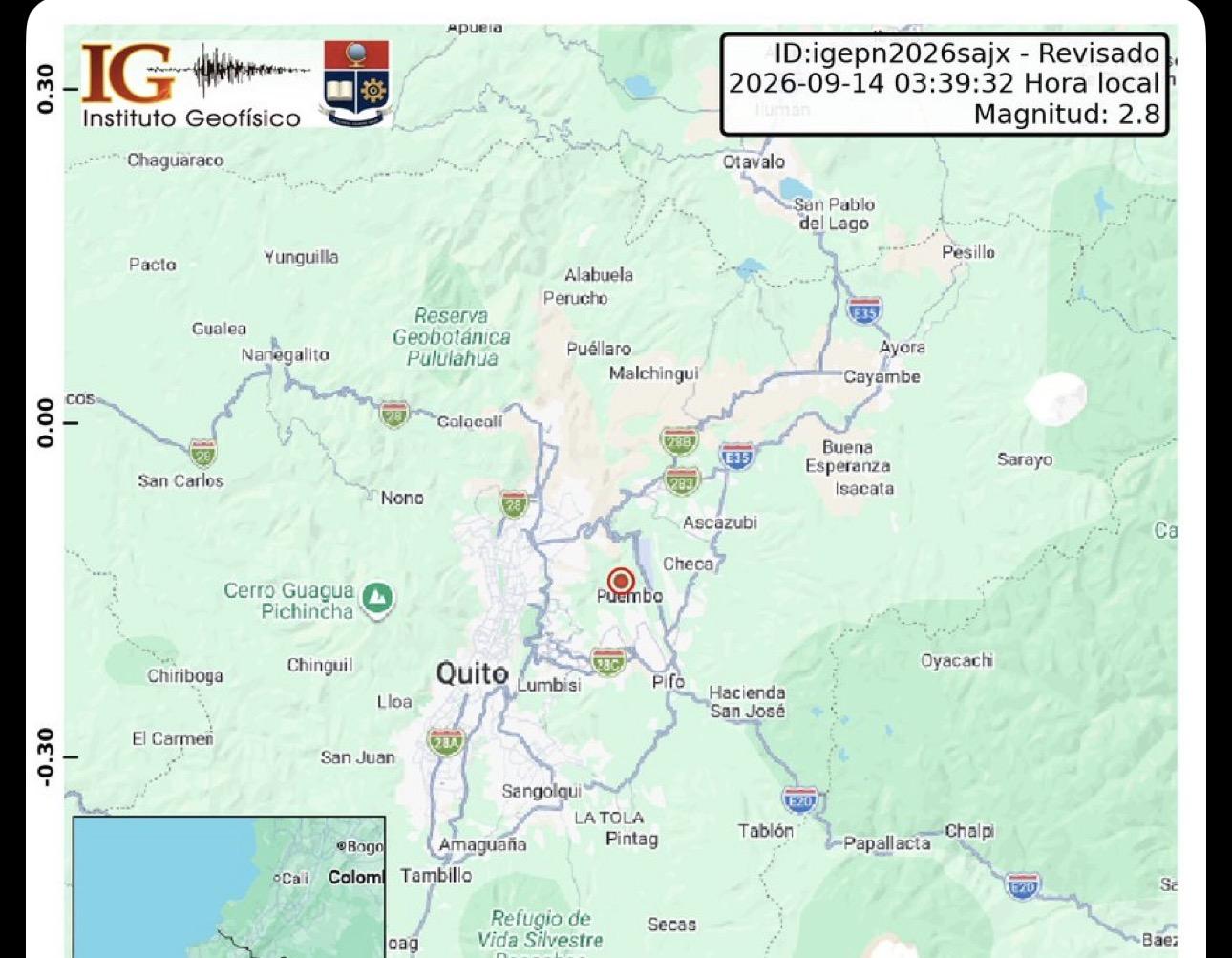 Temblor en Ecuador: movimiento telúrico de magnitud 2,8 se registra este lunes, 14 de septiembre