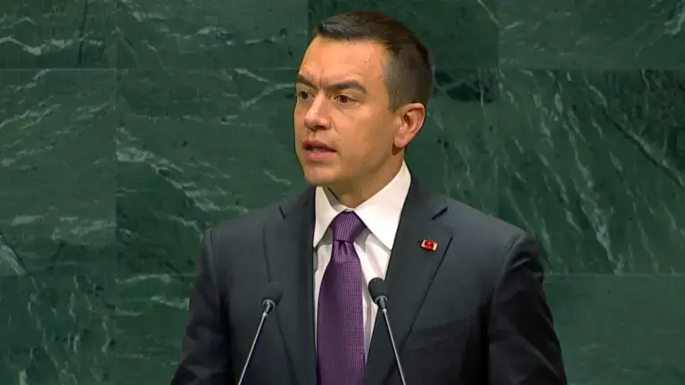 Daniel Noboa interviene en la Asamblea General de la ONU este miércoles 23 de septiembre