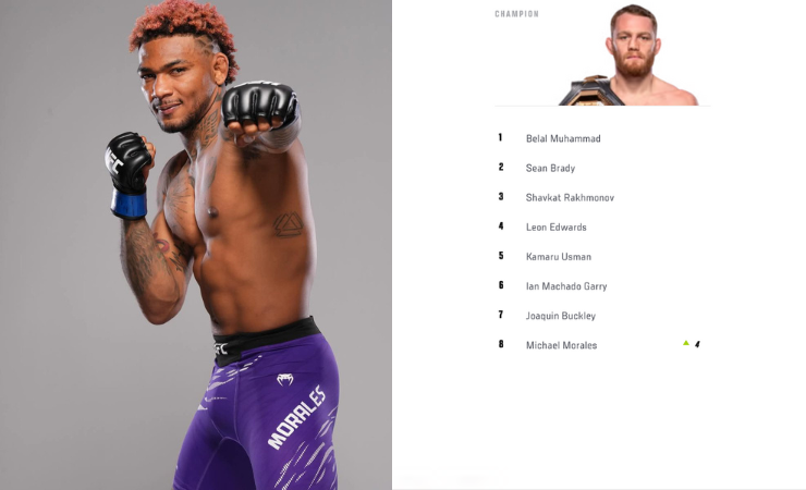 Imagen de la noticia: Michael Morales subió al Top 8 en la ranking de la UFC