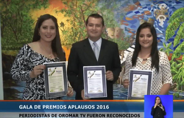 Periodistas de Oromar Televisión fueron galardonados