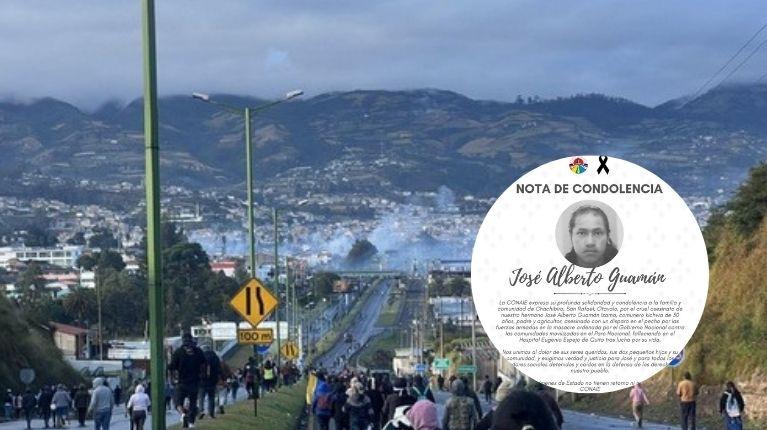 Muere en Quito un comunero herido durante las protestas en Otavalo