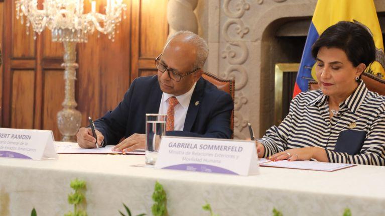 Imagen de la noticia: Ecuador y la OEA suscriben acuerdo de seguridad multidimensional