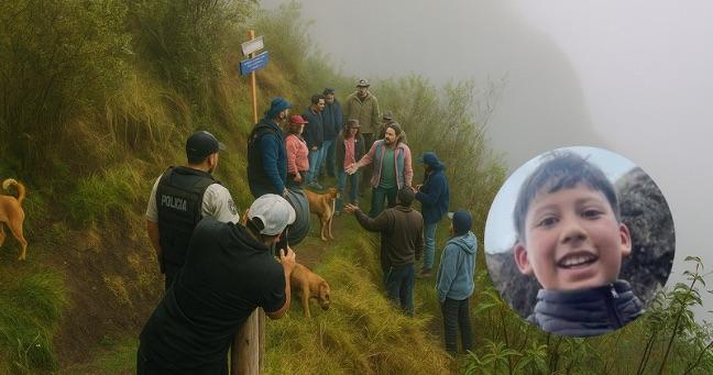 Hallan con vida a niño desaparecido en el cerro Puñay: rescate tras tres días de búsqueda