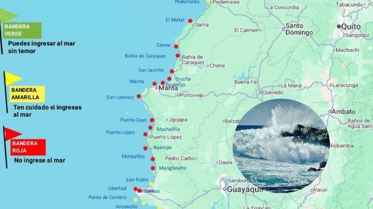 Oleaje en Ecuador: 29 playas tendrán bandera roja hasta el 7 de diciembre