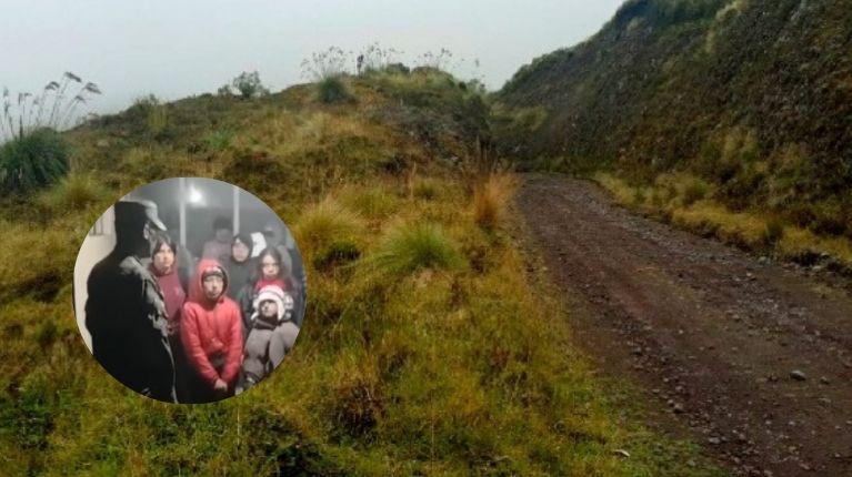 Rescatan a 12 menores que se extraviaron en un cerro de Tungurahua