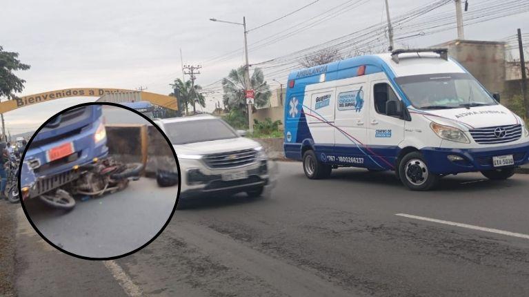 Imagen de la noticia: Accidente deja un motociclista fallecido y colapsa el tránsito vehicular en Samborondón y Daule