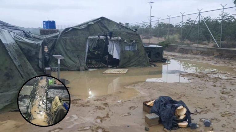 Imagen de la noticia: Soldados descansando entre charcos en la Cárcel del Encuentro: reacción de las Fuerzas Armadas