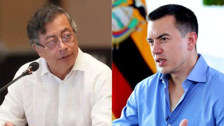 Gustavo Petro dice que Ecuador está bombardeando Colombia y Daniel Noboa le contesta