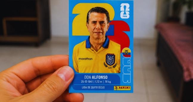 Don Alfonso Espinosa se vuelve viral por aparecer como “cromo difícil” del Mundial 2026