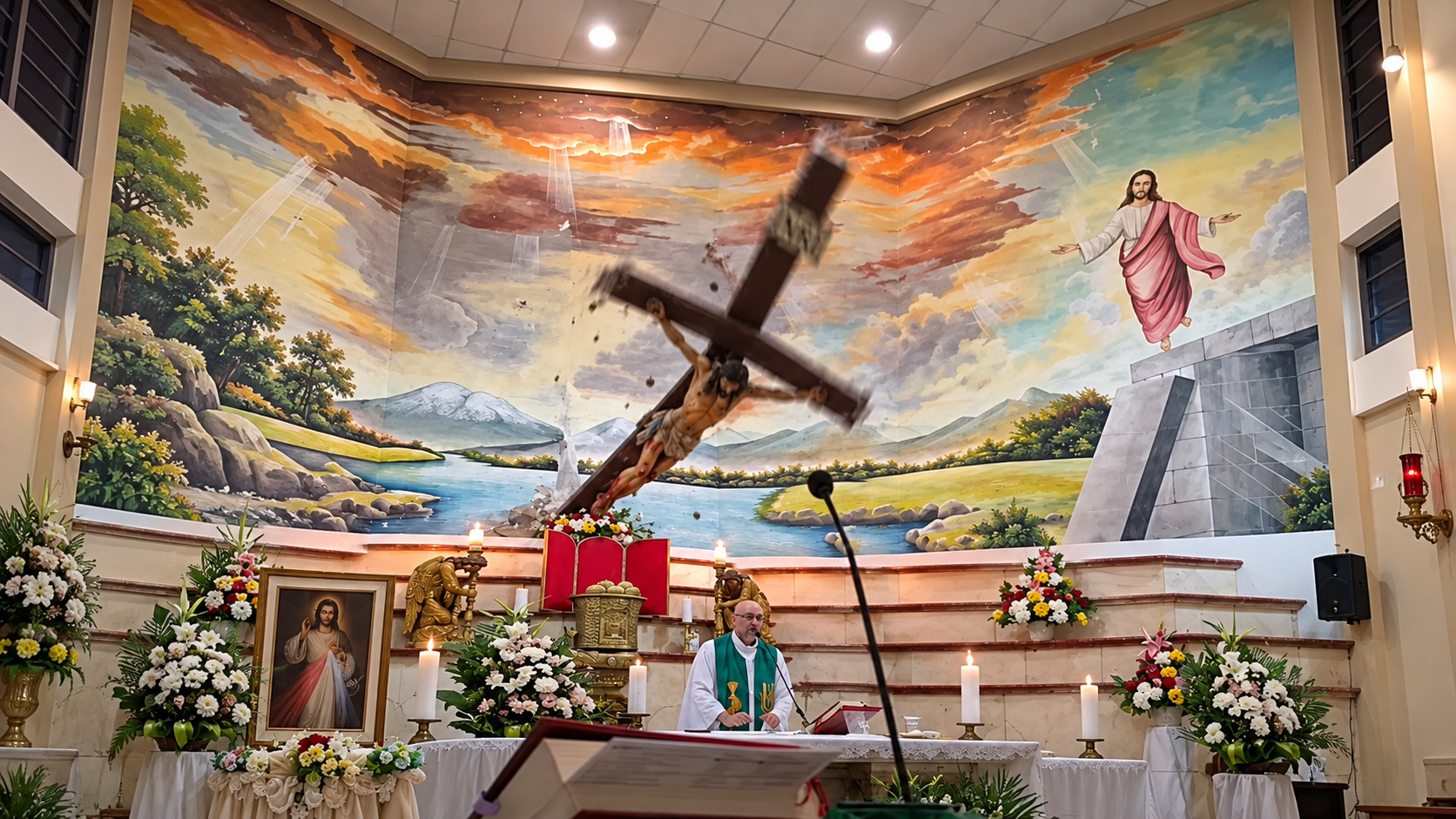 Sacerdote muere tras caerle una cruz durante misa en Guayaquil