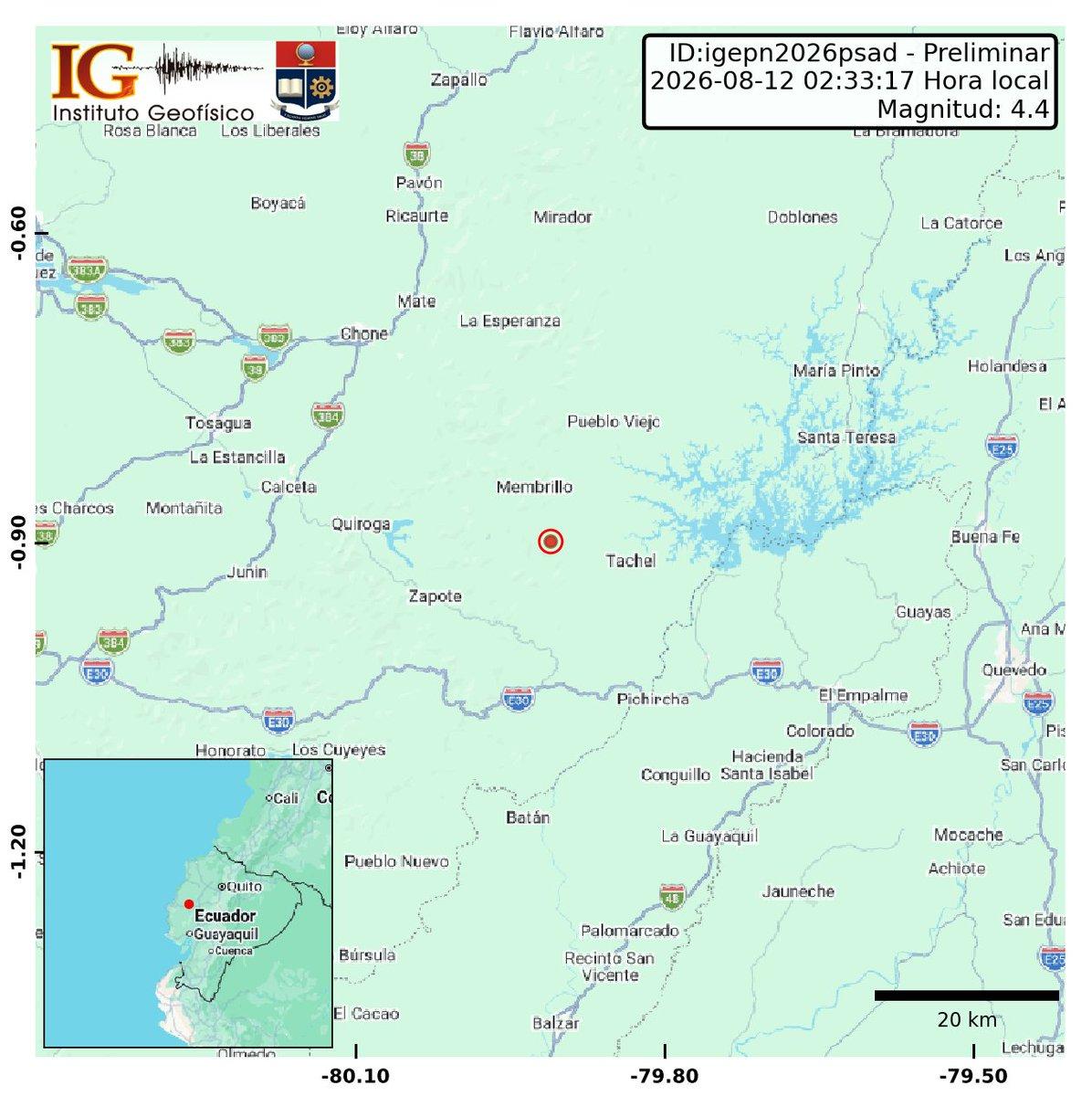 Nuevo sismo en Ecuador: movimiento de 4,0 se registra este miércoles